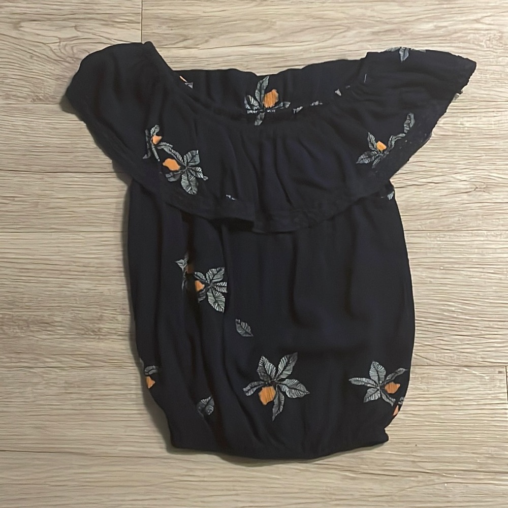 Navy floral shirt - XS